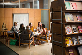 Students studying in the library. Link to Beneficiary Designations