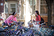 students with bikes